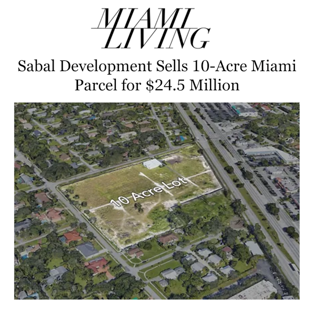 Sabal Development Sells 10-Acre Miami Parcel for $24.5 Million