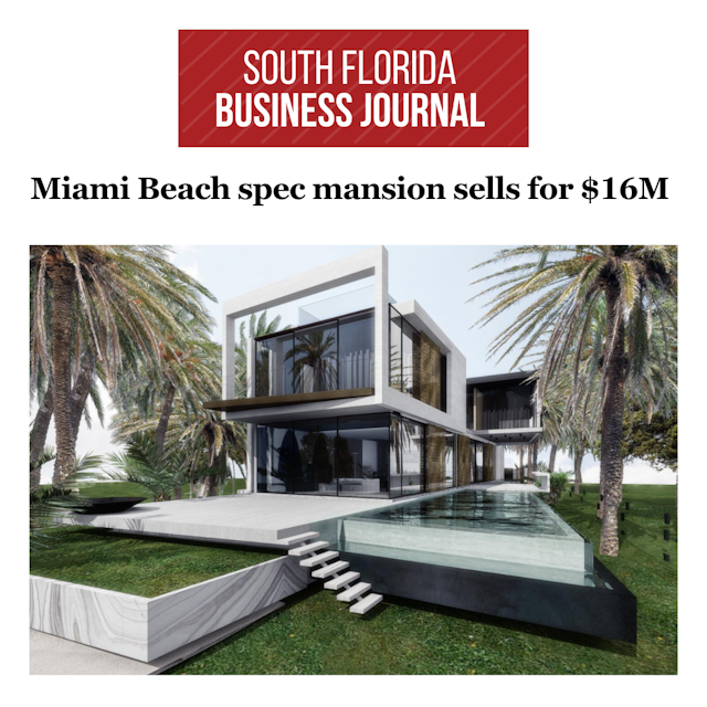 Miami Beach spec mansion sells for $16M