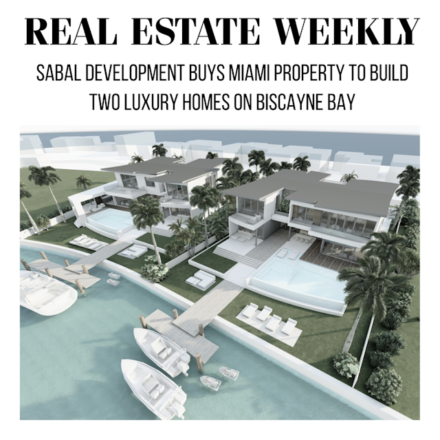 Sabal Development buys Miami Property to Build Two Luxury Homes on Biscayne Bay