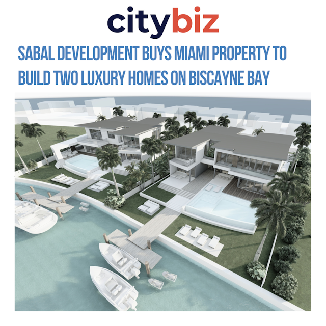Sabal Development Buys Miami Property To Build Two Luxury Homes On Biscayne Bay
