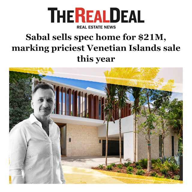 Sabal sells spec home for $21M, marking priciest Venetian Islands sale this year